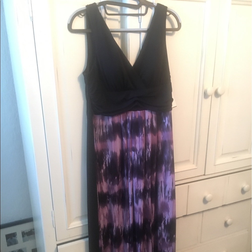 Beautiful purple flattering dress.